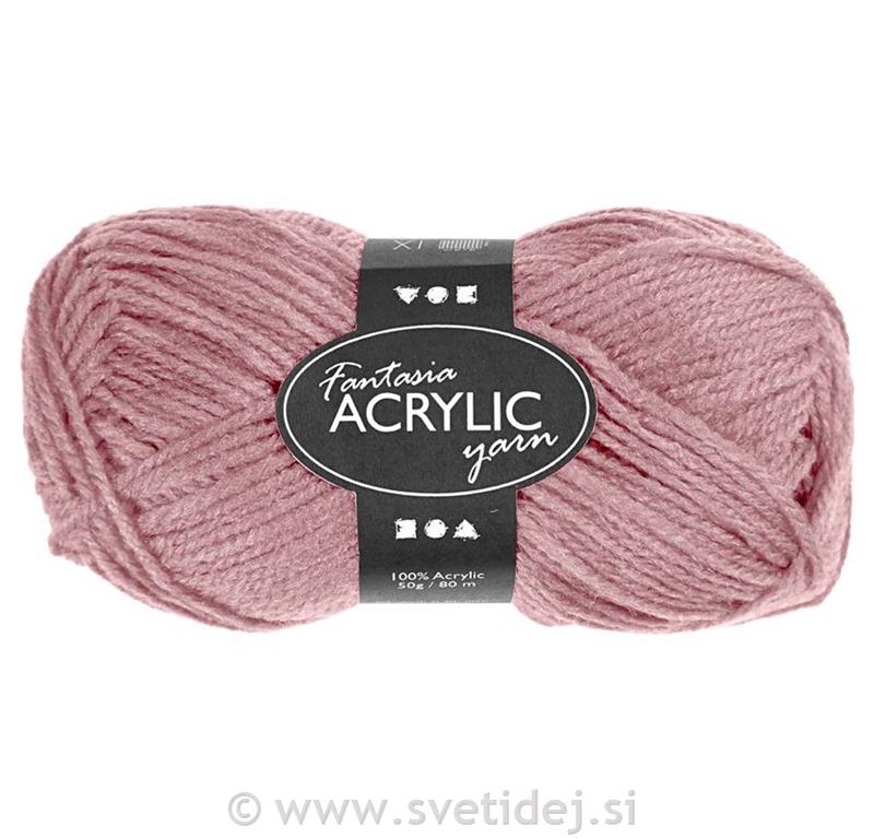 Fantazija akrilna preja 80 m, roza, 50 g