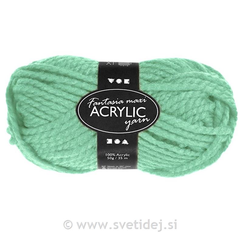Fantazija akrilne preje 35 m, zelena,50g