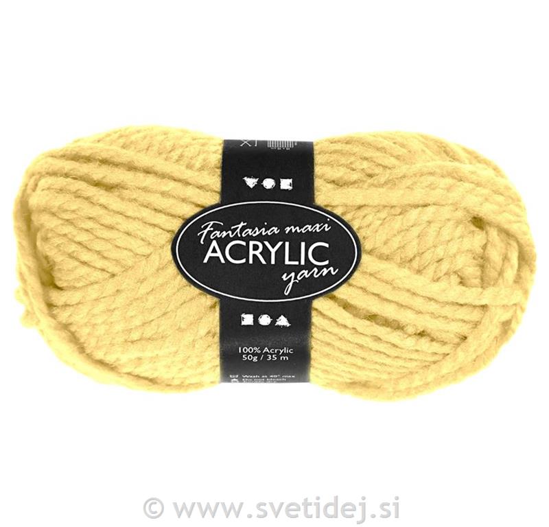 Fantazija akrilna preja 35 m, rumena,50g