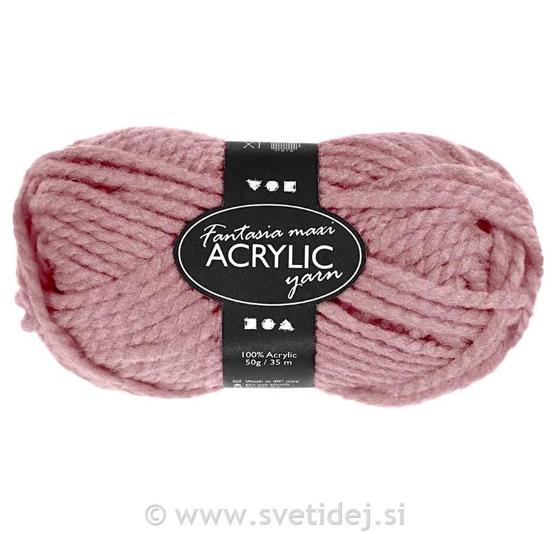 Fantazija akrilna preja 35 m, roza, 50 g