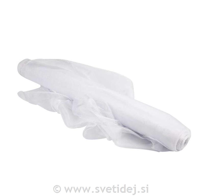 Organza, 50 cm, 10 m, bela
