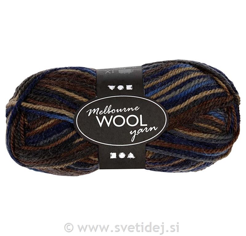 Melbourne 100% volna, modro-siva, 50 g