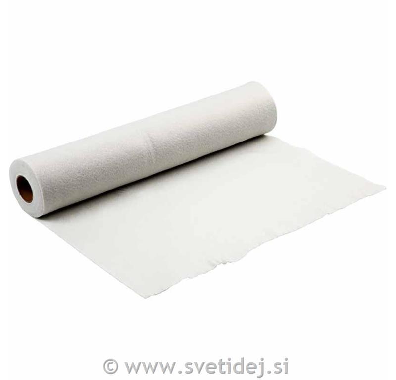 Filc širine 90 cm, 5 m, bel