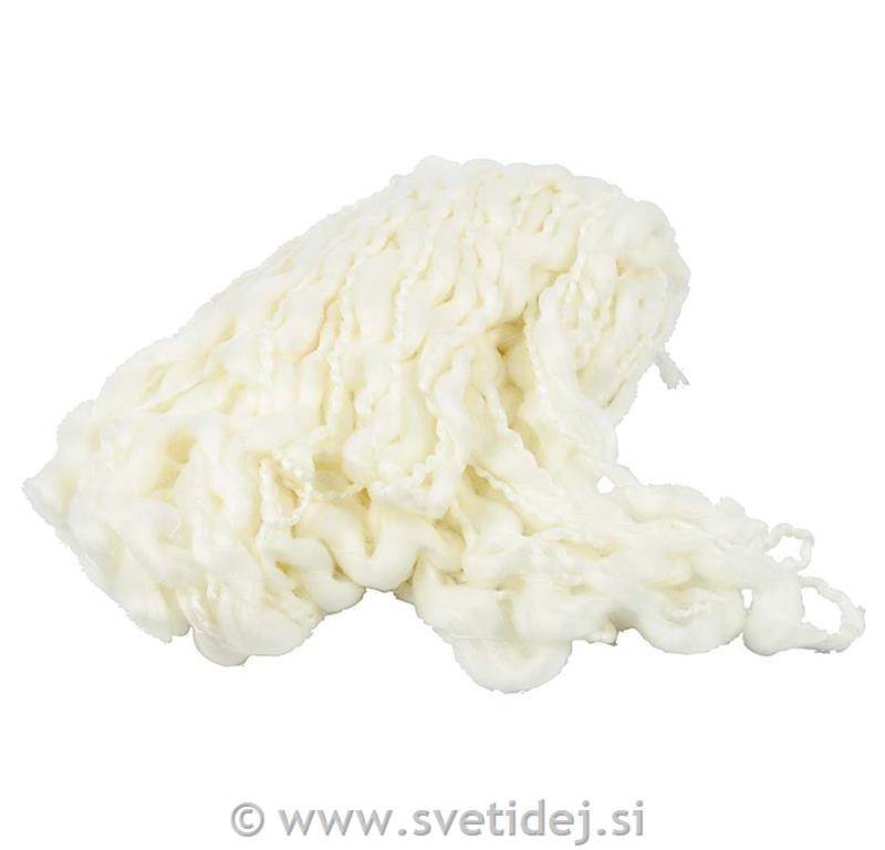 Bombažni mehki, beli lasje 100 g