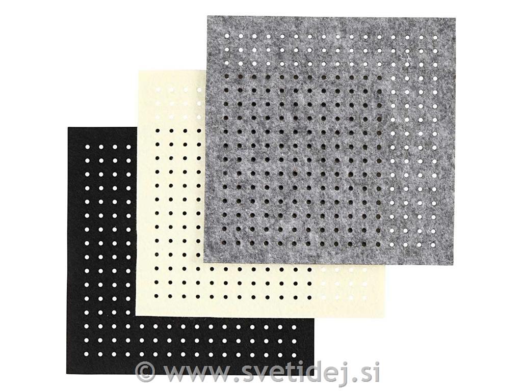 Filc z luknjicami, 20x20x0,3 cm, set 12