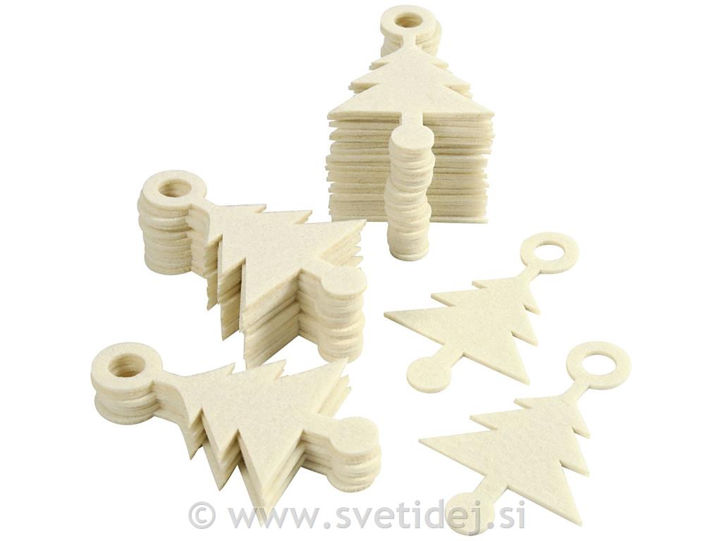 Obeski iz filca 8x13 cm, set 40