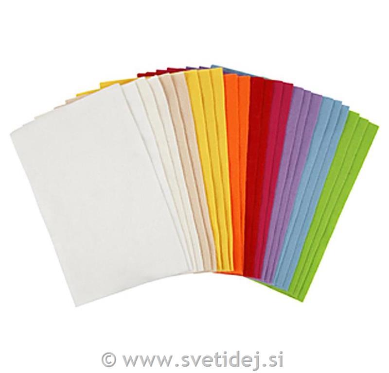 Filc 20x30 cm, set 24 mix