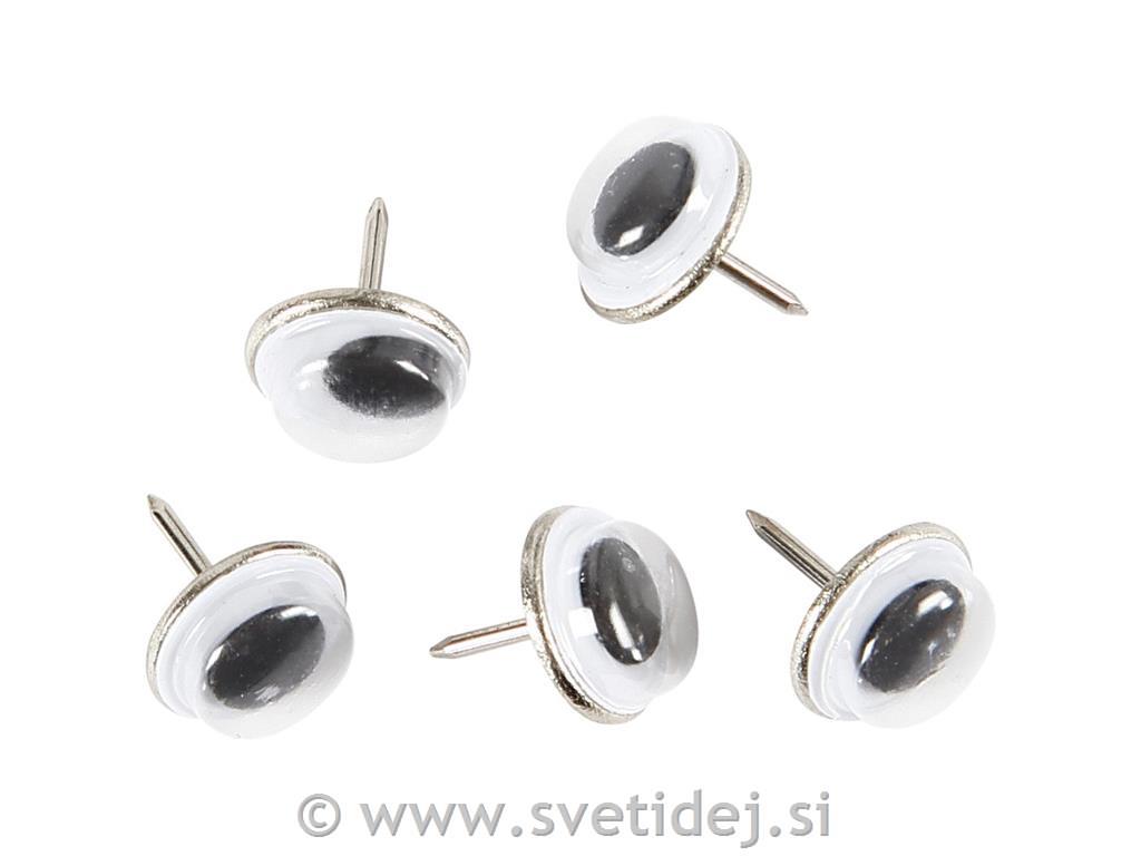 Gibljive oči 10 mm na igli, set 25