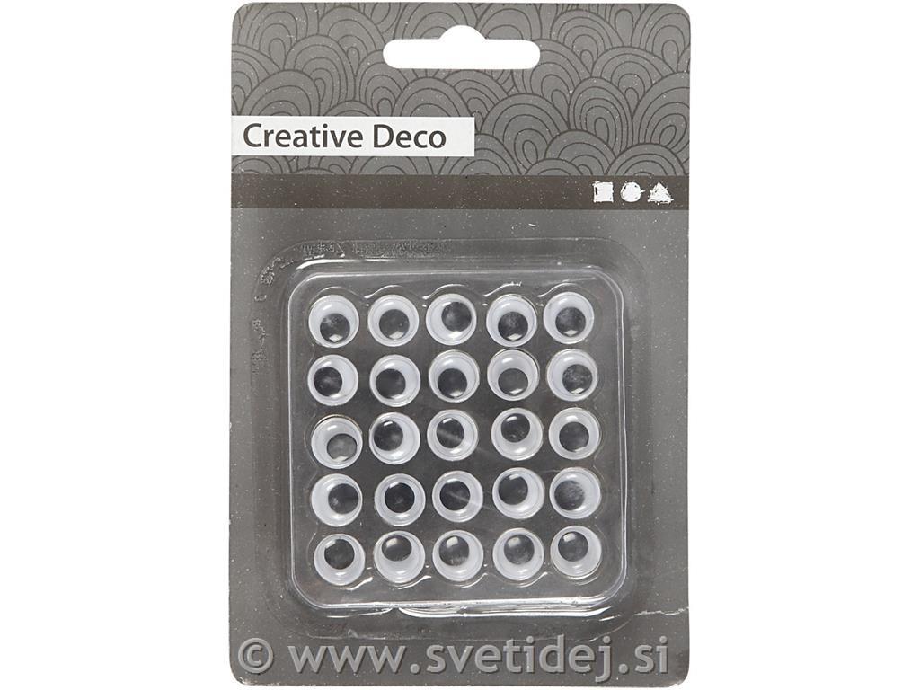 Gibljive oči 10 mm na igli, set 25
