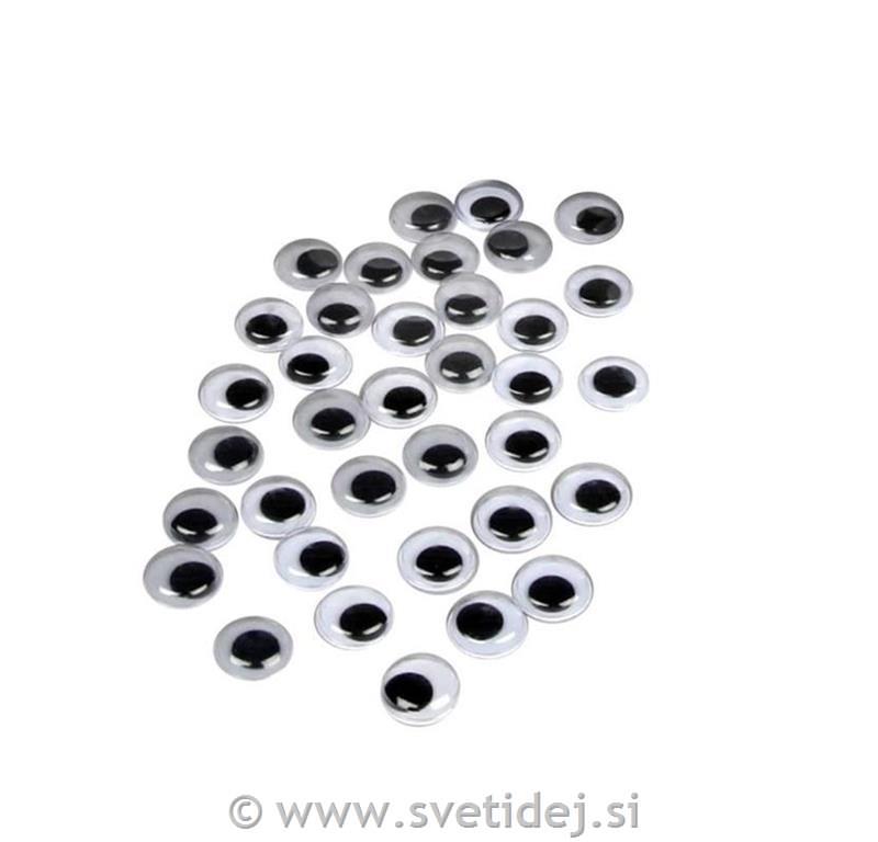 Gibljive oči, samolepljive, 10 mm,30 kos