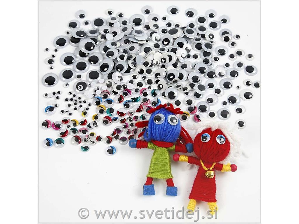 Gibljive oči 4-20 mm, set 1700