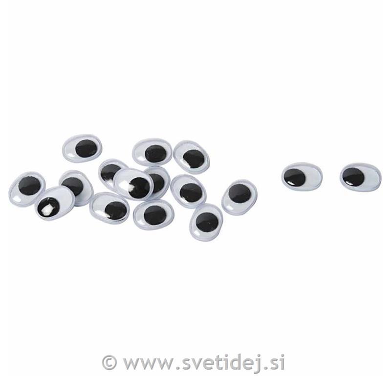 Gibljive oči ovalne 9x12 mm, set 30
