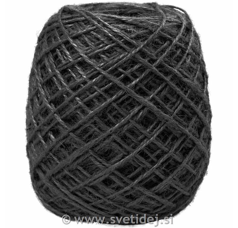 Naravna vrvica črna 1-2 mm, 150 m