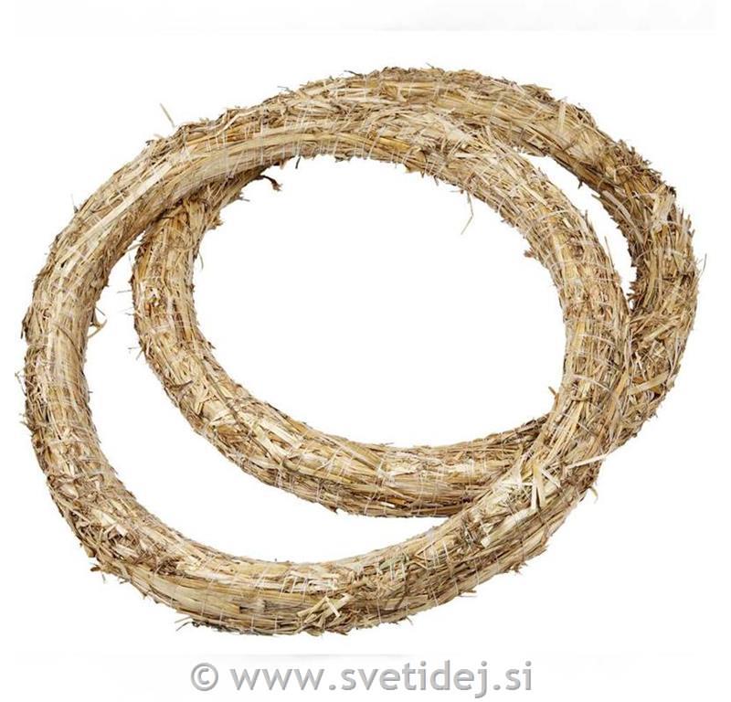 Slamnat venec 35 cm, debelina 3 cm