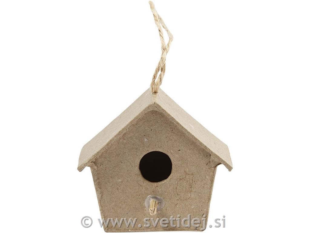 Ptičja hišica - obesek 5 cm, set 4