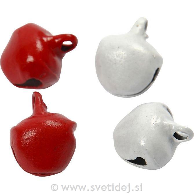 Kraguljčki 8 mm, rdeči in beli, set 50