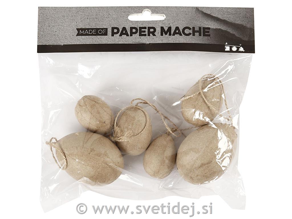 Jajca iz papirne mase 3+4+5 cm, set 6