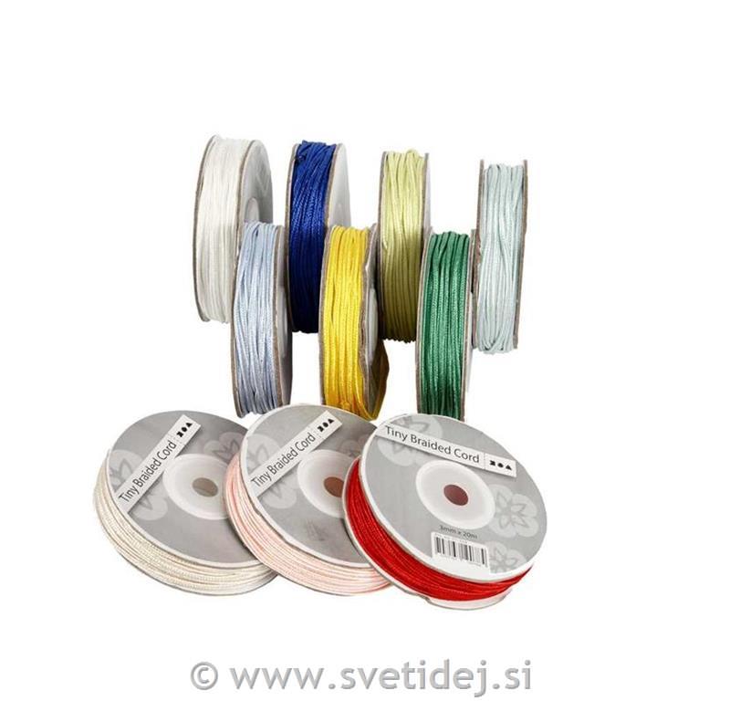 Trakovi saten prepleteni 3 mm, 10x20 m