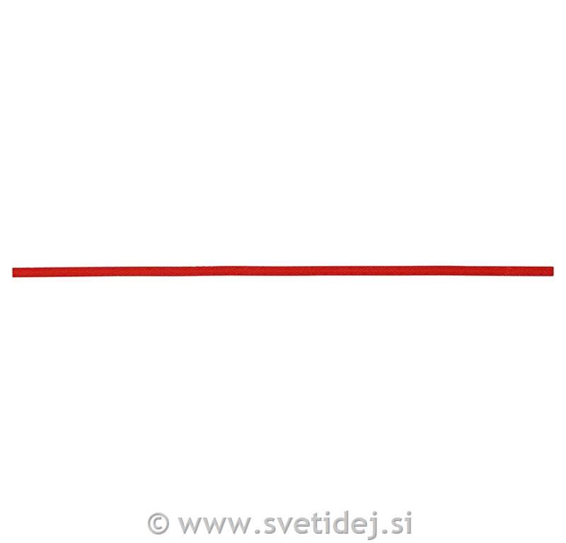 Trak saten rdeč, 3 mm, 15 m