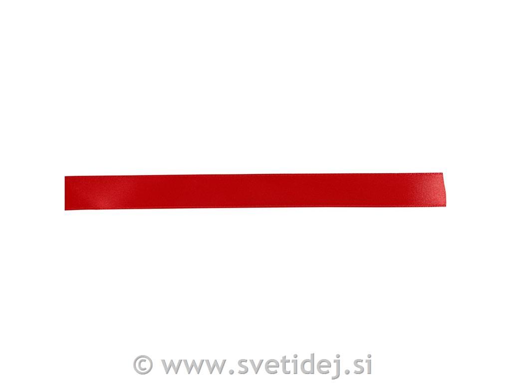Trak saten rdeč, 20 mm, 6 m