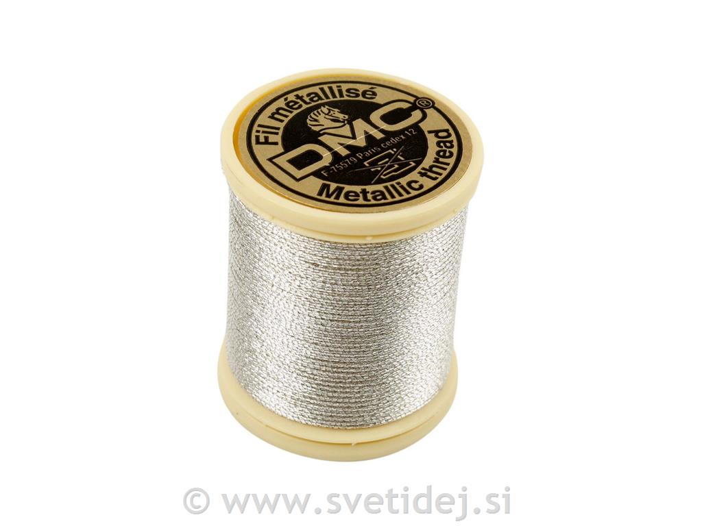 DMC metallic sukanec, 40 m, srebrn