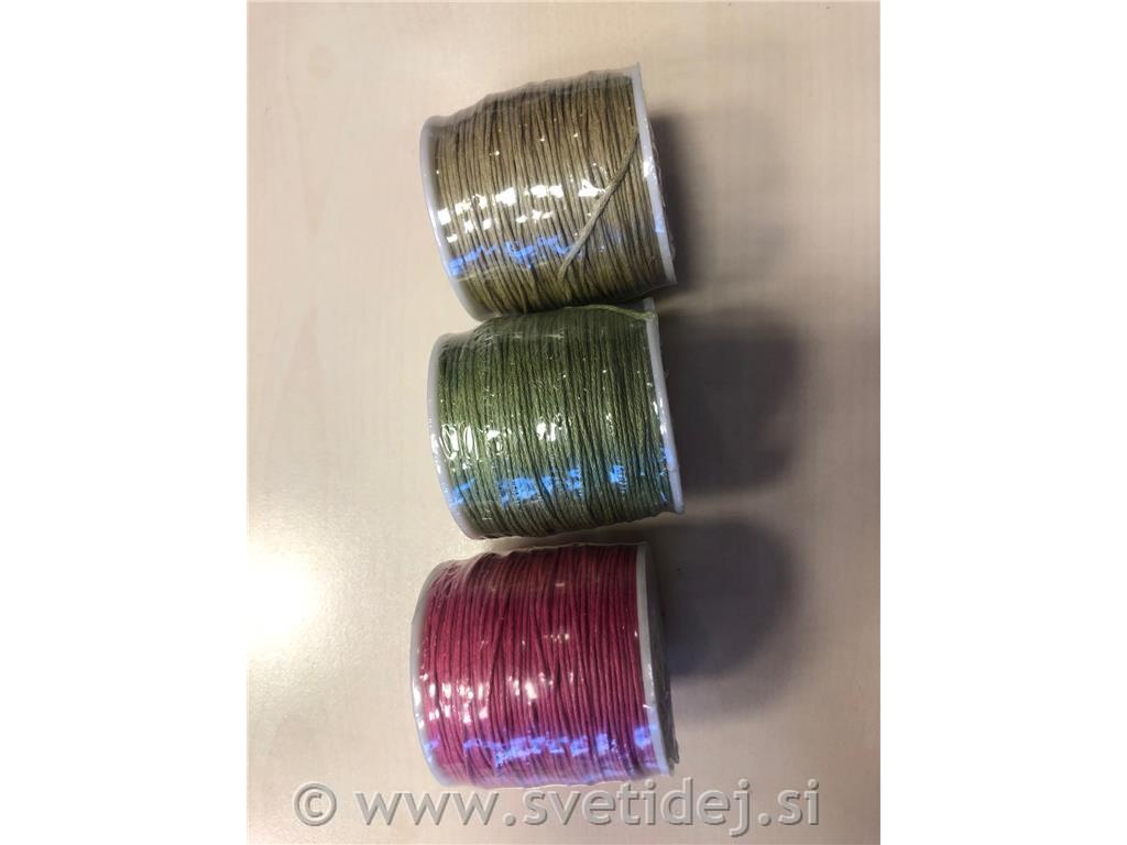 Bombažna vrvica, 1 mm, 3x50 m,mix