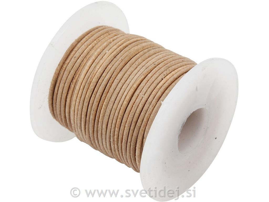 Usnjena vrvica, 1+2 mm,10 m, set 6