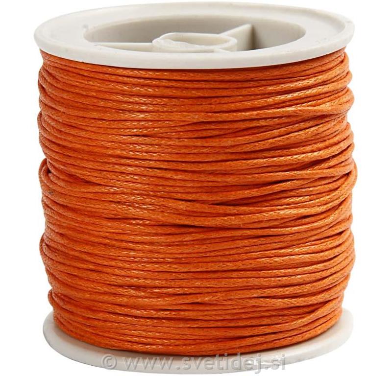 Vrvica bombažna, oranžna,1 mm, 40 m