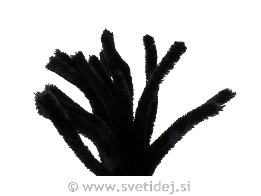 Kosmate žičke,6 mm,30 cm,črne, set 20