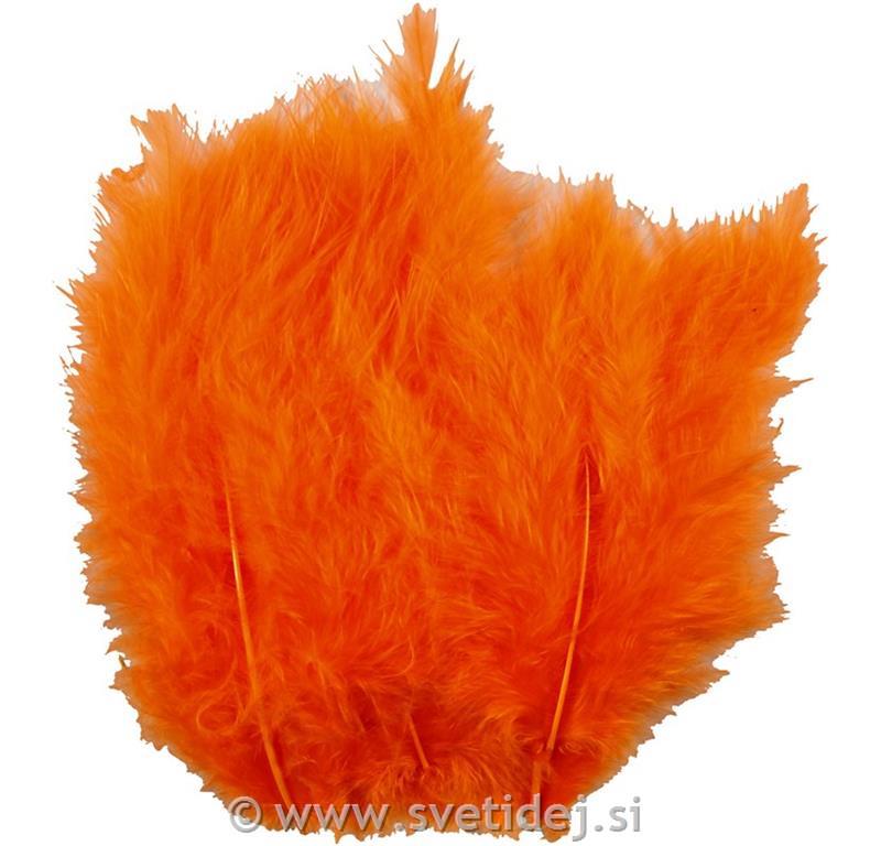Perje puranovo oranžno, 5-12 cm, set 15