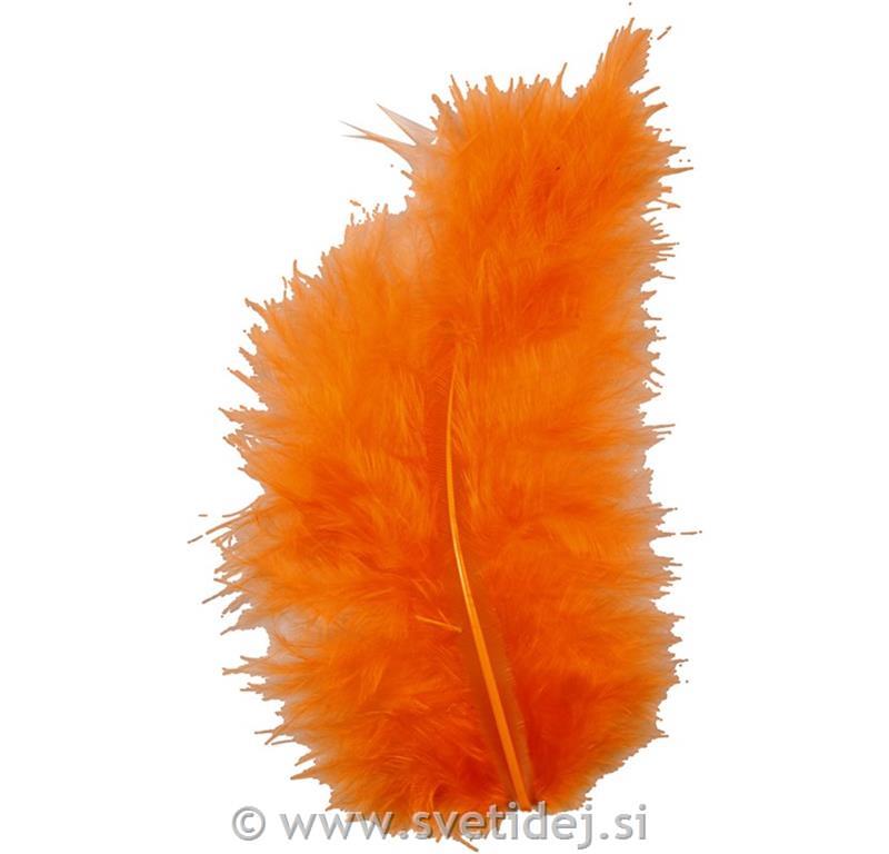 Perje puranovo oranžno, 5-12 cm, set 15