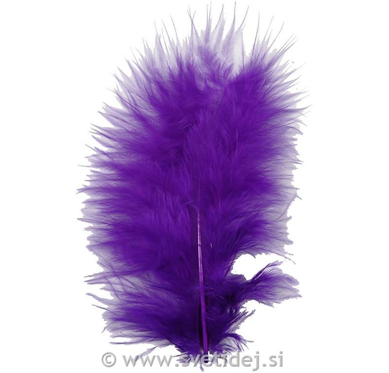 Perje puranovo vijolično, 5-12 cm,set 15