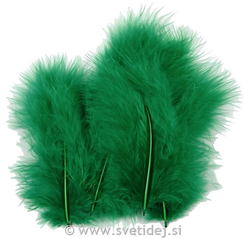 Perje puranovo zeleno, 5-12 cm, set 15