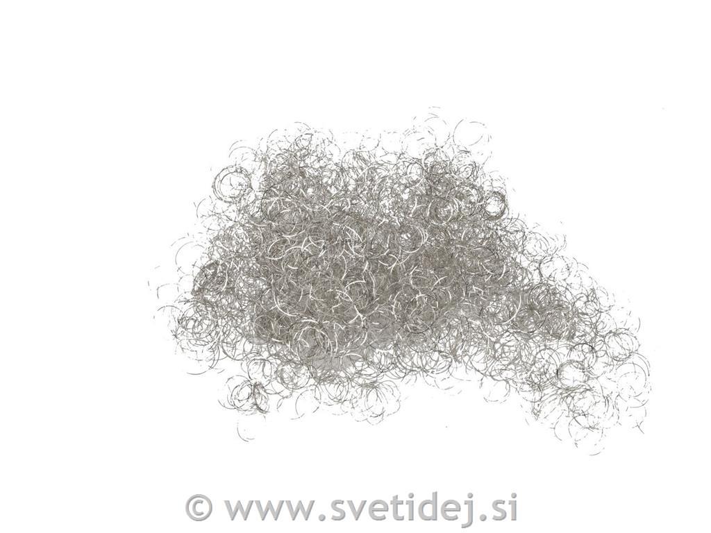 Kovinski kodri, 50 g, srebrni