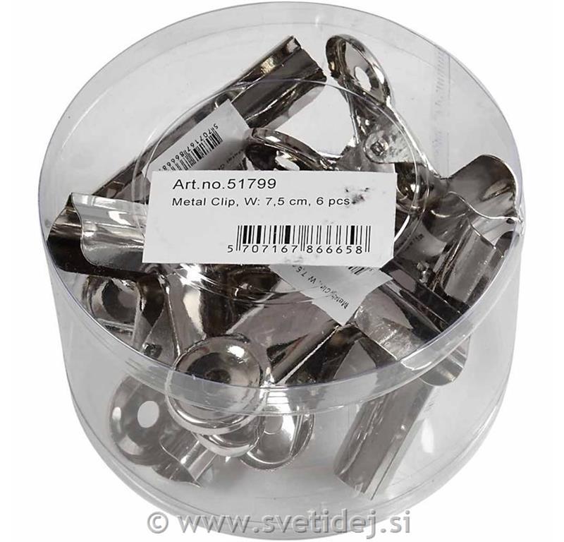 Kovinske sponke 7,5 cm, set 6