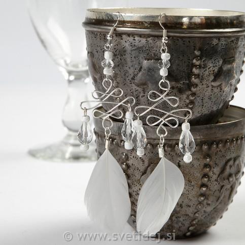 Gosje perje belo 8 cm, bela, set 3 g
