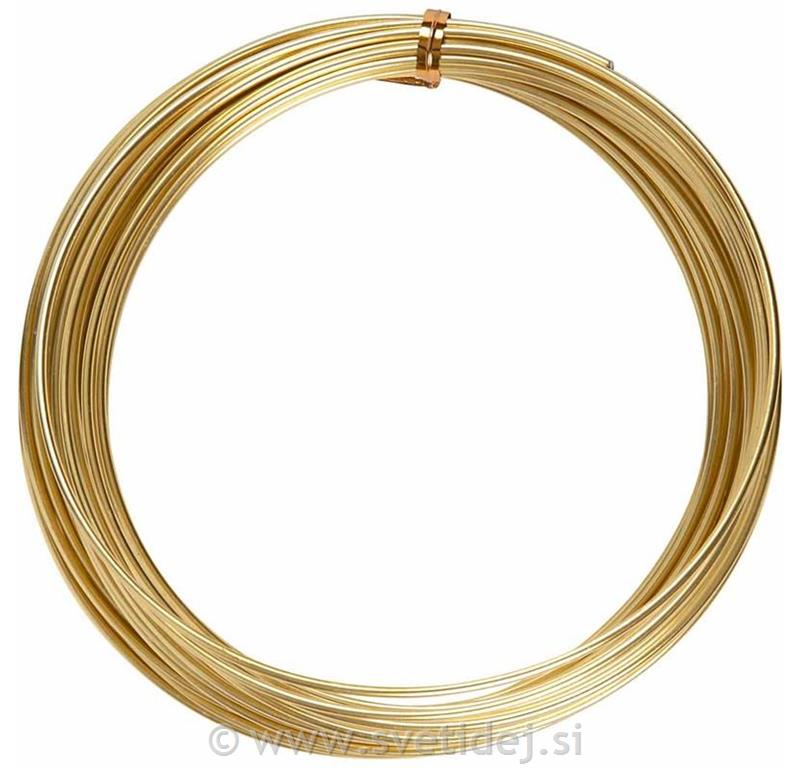 Žica iz aluminija 2 mm, zlata, 10 m
