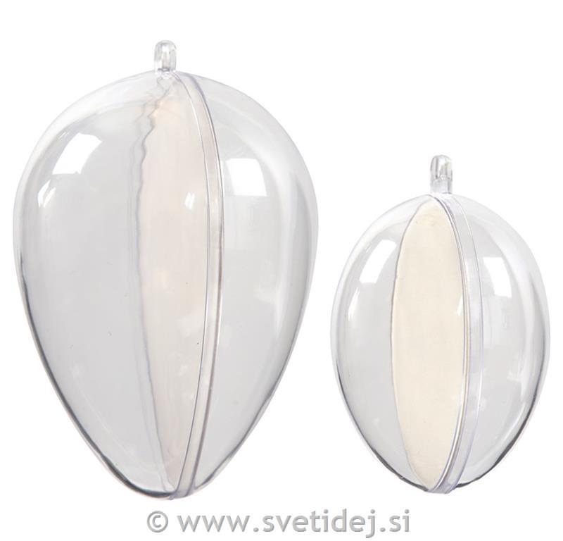 Prozorno dvodelno jajce, 6,3+9 cm,set 25