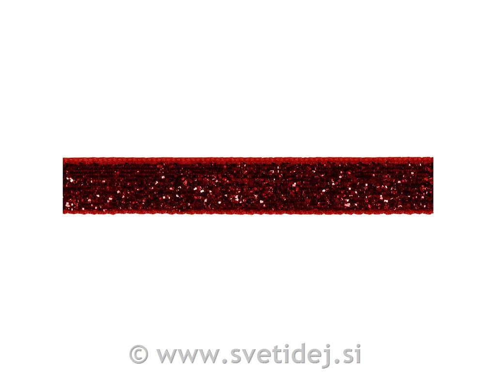 Deko trak rdeč svetleč, 10 mm, 5 m