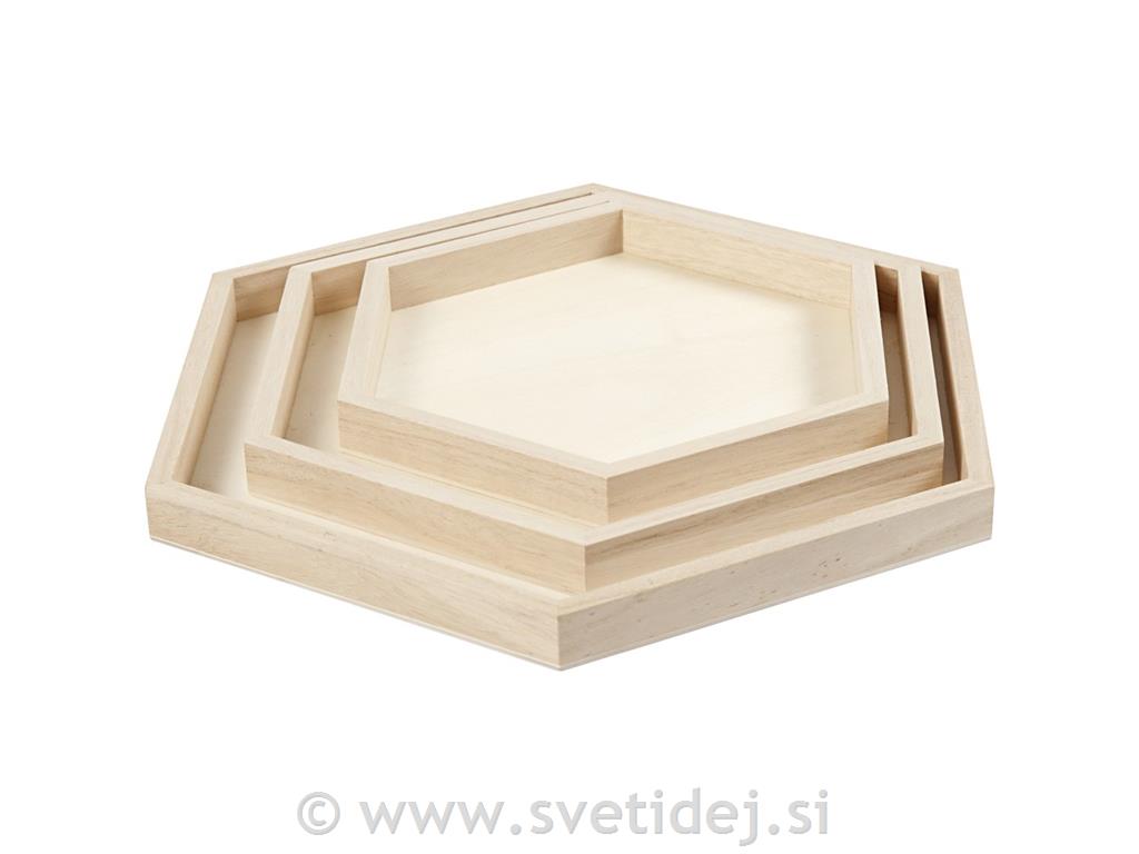 Leseni pladnji 21+26+31 cm