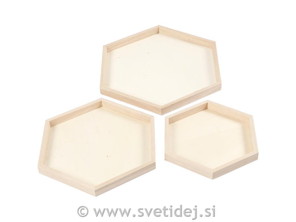 Leseni pladnji 21+26+31 cm