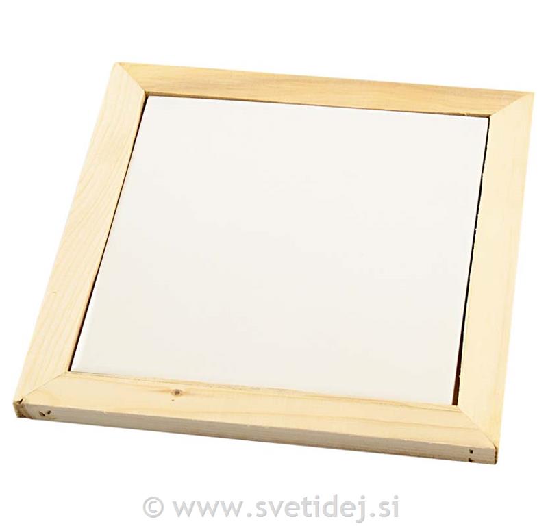 Keramična ploščica v lesenem okvirju