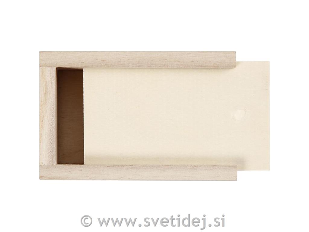 Lesena škatla 9x6x3 cm