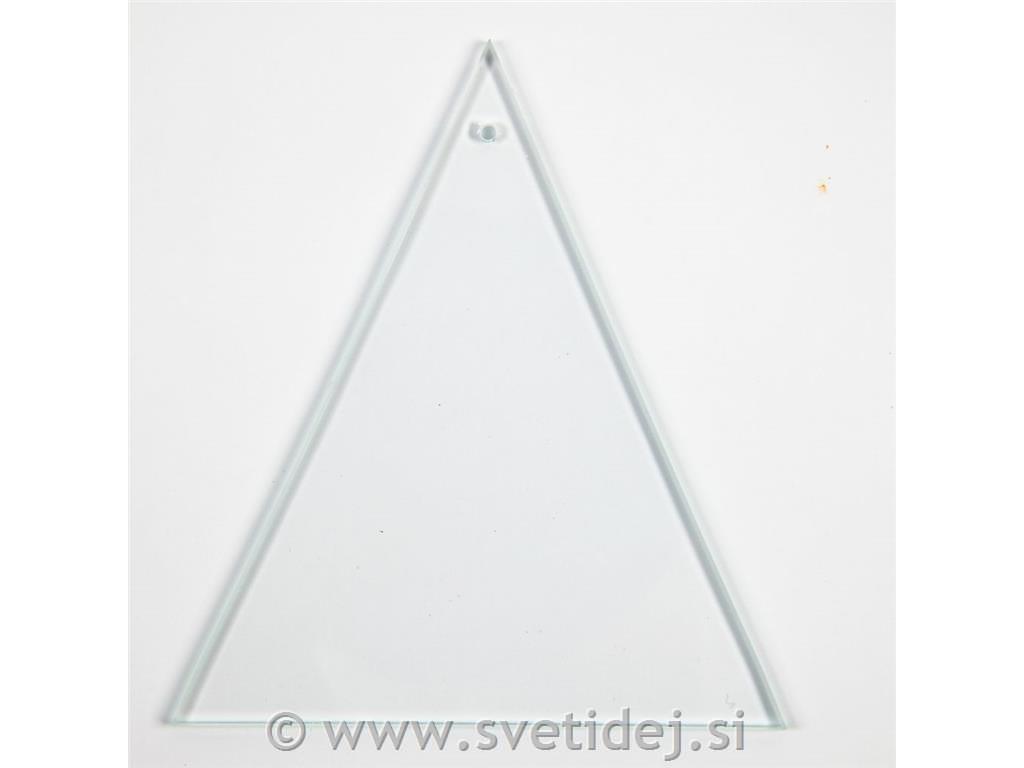 Stekleni obesek trikotnik 8x9 cm, set 10