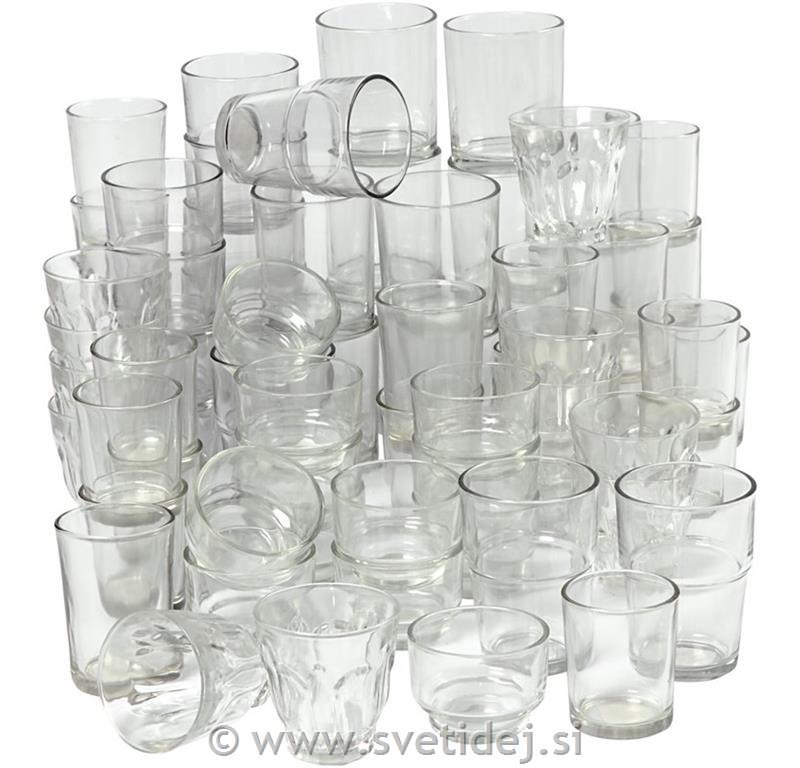Stekleni svečniki 4,5-7,3 cm, set 72
