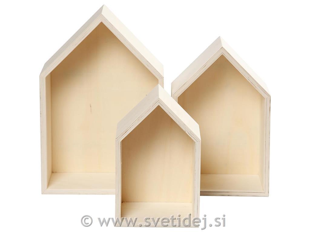 Lesene škatlice 20,3+25,3+31 cm, 3 kosi