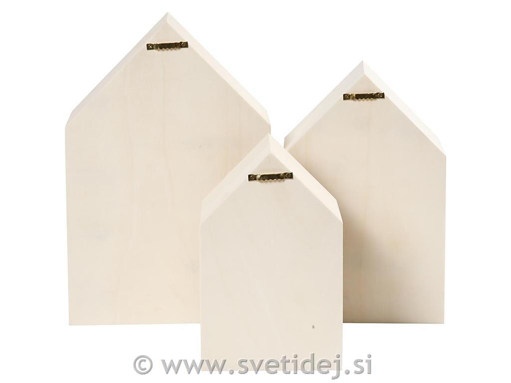 Lesene škatlice 20,3+25,3+31 cm, 3 kosi