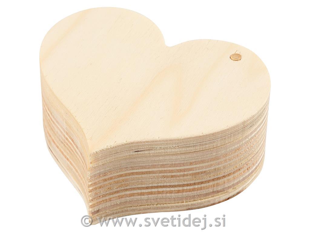 lesena škatlica srce 9x4 cm