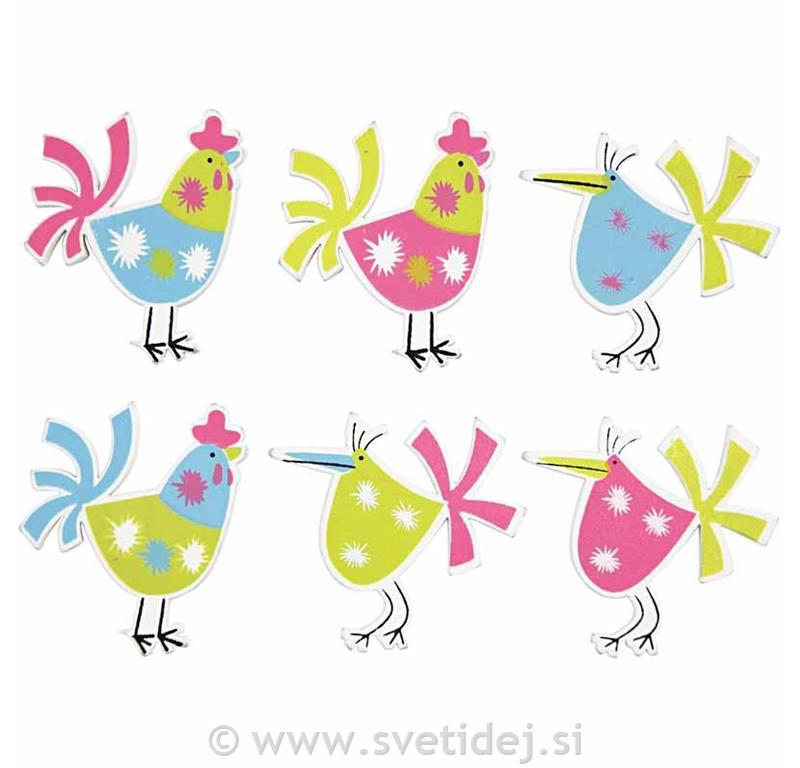 Lesene pisane kokoške, set 6