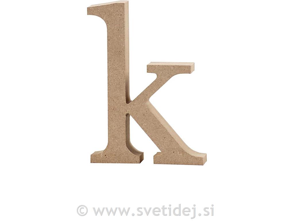 Lesena črka K, 12,7 cm